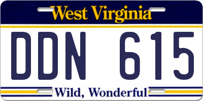 WV license plate DDN615