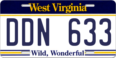 WV license plate DDN633