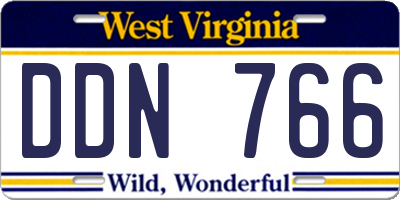 WV license plate DDN766