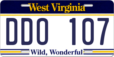WV license plate DDO107