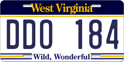 WV license plate DDO184
