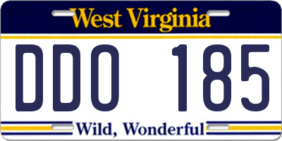 WV license plate DDO185