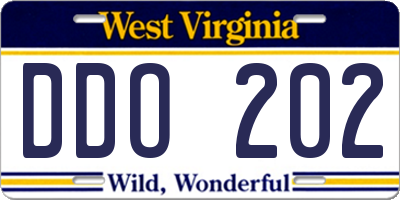 WV license plate DDO202