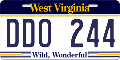 WV license plate DDO244