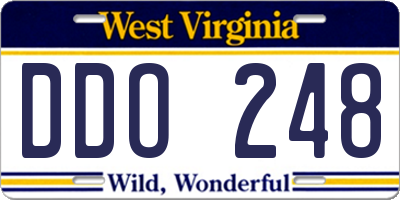 WV license plate DDO248