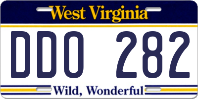 WV license plate DDO282