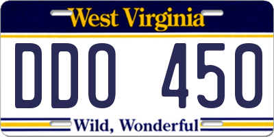 WV license plate DDO450