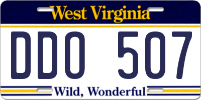 WV license plate DDO507