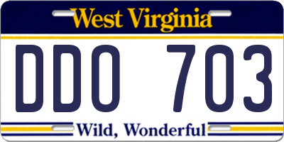 WV license plate DDO703