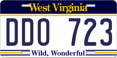 WV license plate DDO723