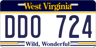WV license plate DDO724
