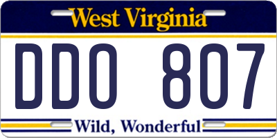 WV license plate DDO807