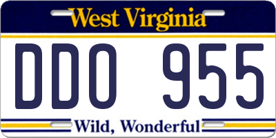 WV license plate DDO955