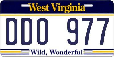 WV license plate DDO977