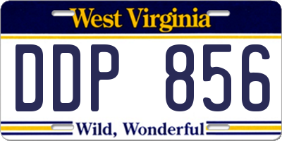 WV license plate DDP856