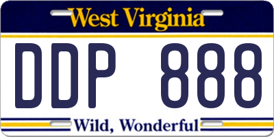 WV license plate DDP888