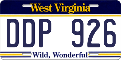 WV license plate DDP926