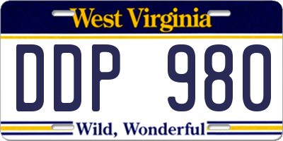 WV license plate DDP980