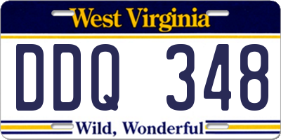 WV license plate DDQ348
