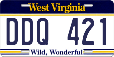 WV license plate DDQ421