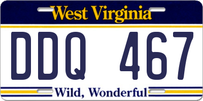 WV license plate DDQ467