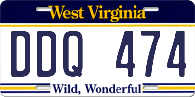 WV license plate DDQ474