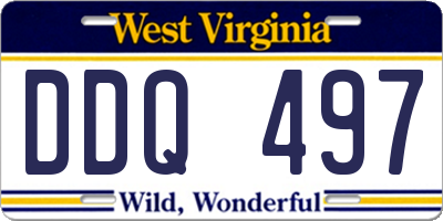 WV license plate DDQ497