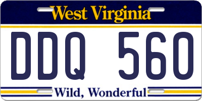 WV license plate DDQ560