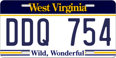 WV license plate DDQ754