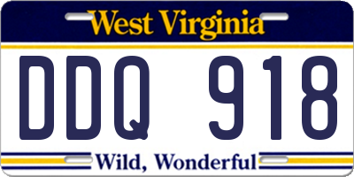 WV license plate DDQ918
