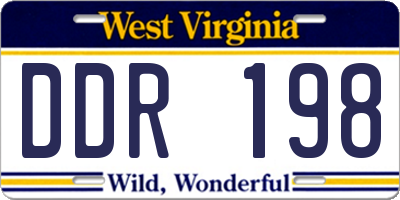 WV license plate DDR198