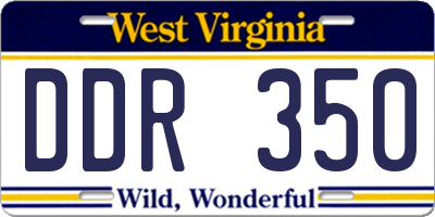 WV license plate DDR350