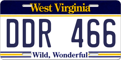 WV license plate DDR466