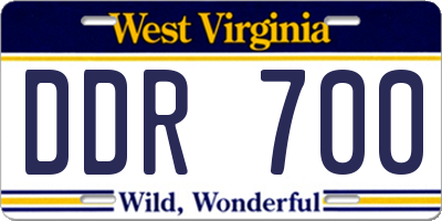 WV license plate DDR700