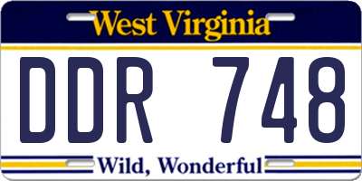 WV license plate DDR748