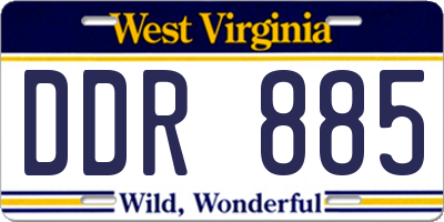 WV license plate DDR885