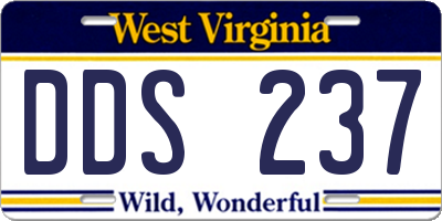 WV license plate DDS237