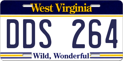 WV license plate DDS264