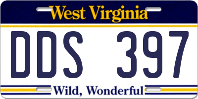 WV license plate DDS397