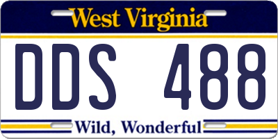 WV license plate DDS488