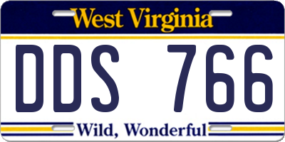 WV license plate DDS766