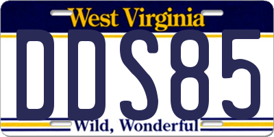 WV license plate DDS85