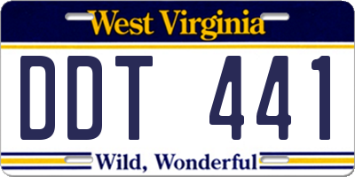 WV license plate DDT441