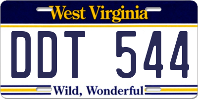 WV license plate DDT544