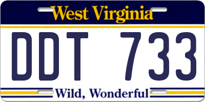 WV license plate DDT733