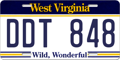 WV license plate DDT848