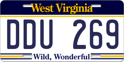 WV license plate DDU269