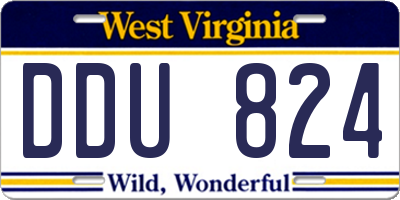 WV license plate DDU824