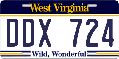WV license plate DDX724
