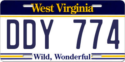 WV license plate DDY774